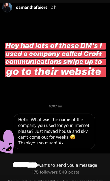 Keeping Connected in Covid Sam Faiers Instagram message