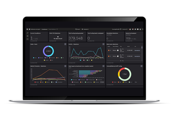 Endpoint security portal on laptop