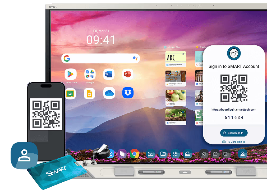 Interactive displays - Google access via QR code.