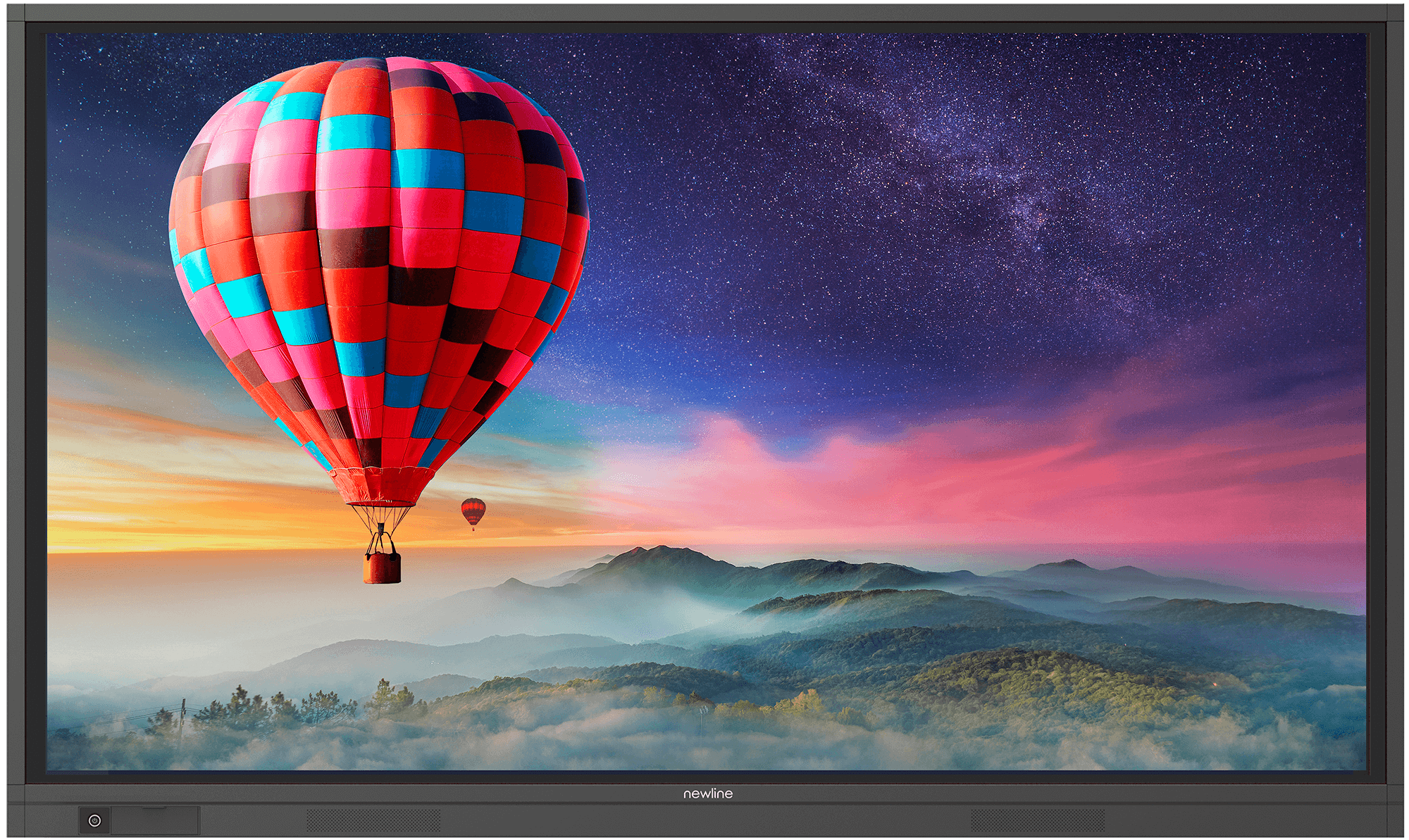 Interactive displays - Newline display with a hot air balloon on it.